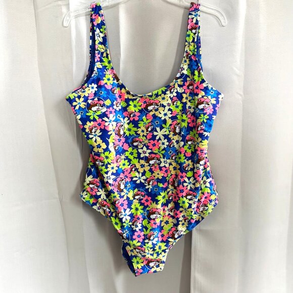 Buc-ees Womens Swimsuit Flower Power Floral One Piece Bathing Pool Beach 18436 - Picture 1 of 8